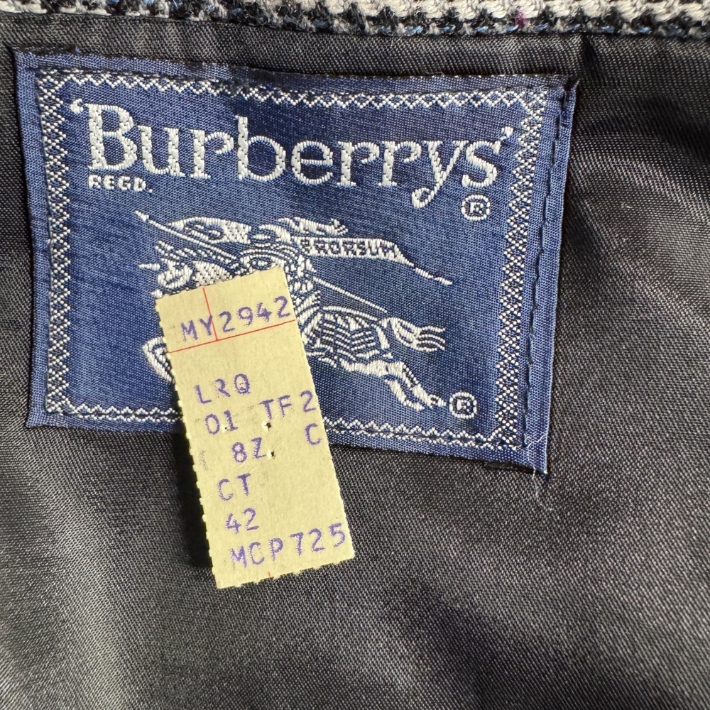 Burberrys Blazer Men 44L Grey Glen Plaid Sport Coat Vintage Dark Academia Luxury - Picture 4 of 16